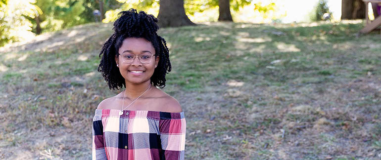 a college girl student smiling