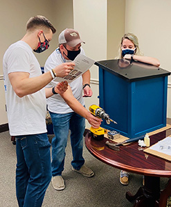 Building Little Free Library box at Fort Myers/Summerlin