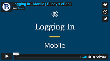 Logging in eBank Mobile