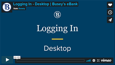 Logging in Busey's eBank Desktop