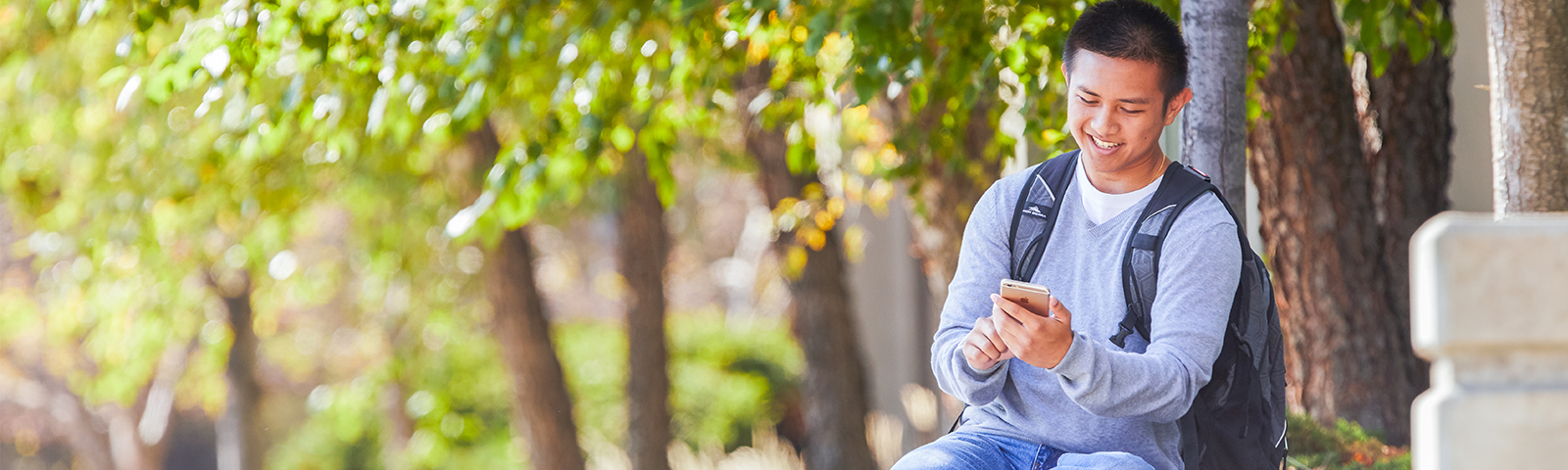 Student using phone